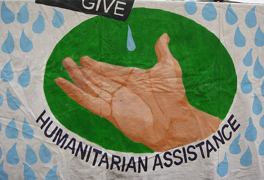 "Humanitarian assistance" painting