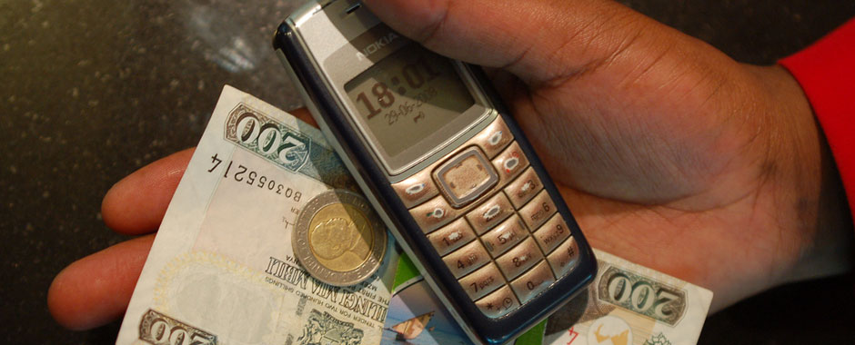 Mobile phone with Kenyan shillings