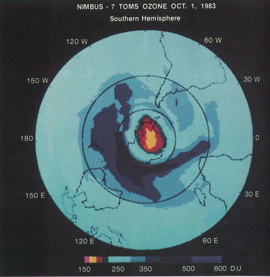 Ozone hole - satellite image