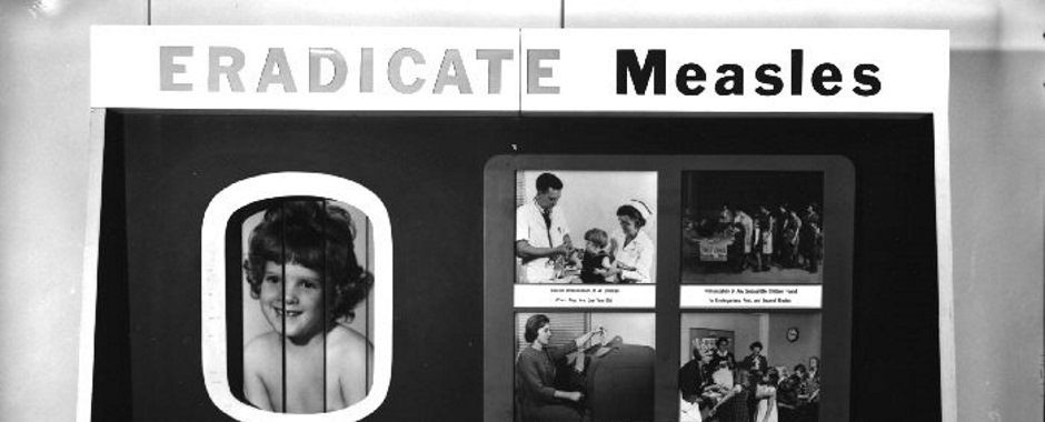 Poster with text: Eradicate Measles