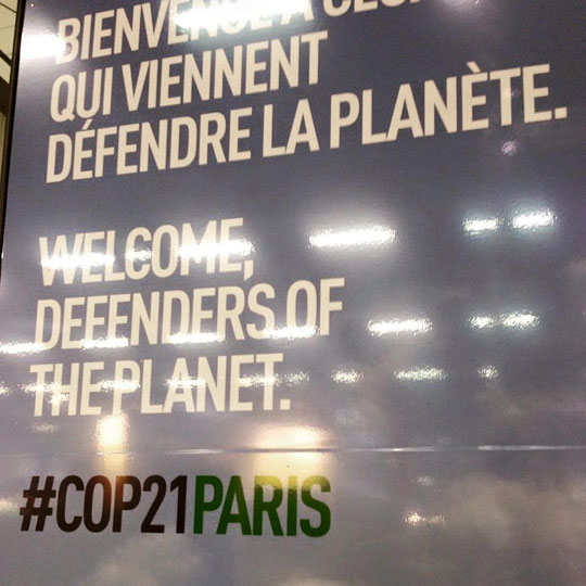 sign at COP21