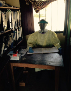 Ebola nurse in Liberia in 2015. Image: Kevin Bardosh