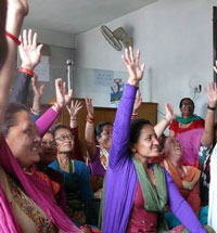 Women from Lumanti (Thankot, Nepal) participate in awareness raising session