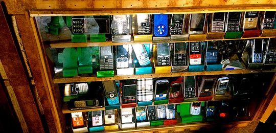 Mobile phones on sale in the Congo