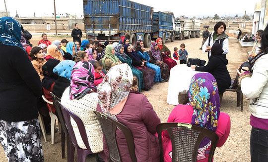 women's assembly near Qamislo